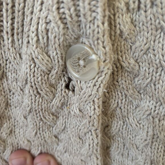 Womens Cable Knit Sweater Faux Fur Collar M Y2K Bohemian Hippie Comfy Indie City - Picture 7 of 11